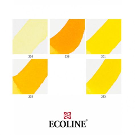 Set 5  Marcadores Acuarela Ecoline Colores Amarillos-2