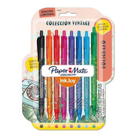 Set 8 Bolígrafos Inkjoy Paper Mate Colección Vintage Surtido-0