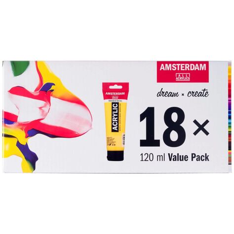 Pack 18 Colores Acrílico Amsterdam 120ml Serie Standard-0