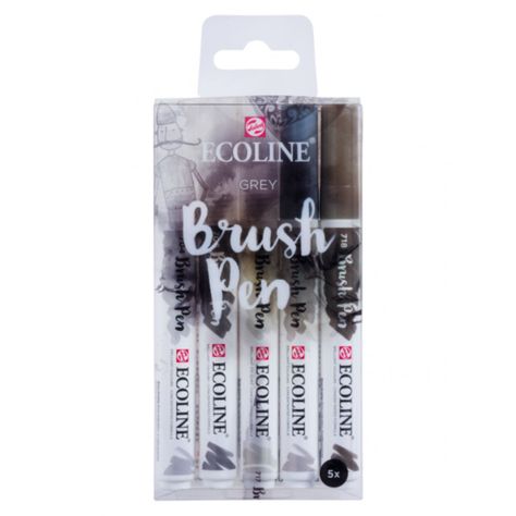 Set 5 Marcadores Acuarela Ecoline Colores Gris-3