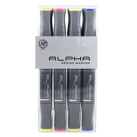 Marcadores Alpha Design Set 12 Colores-0