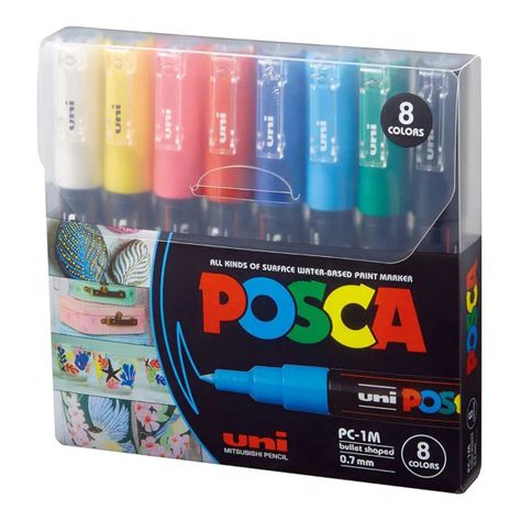 Marcadores Posca 1M Set 8 Colores Basicos-0
