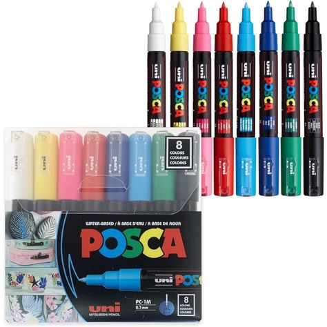 Marcadores Posca 1M Set 8 Colores Basicos-1