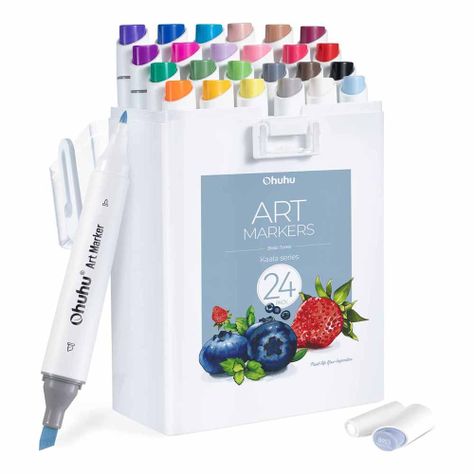 Marcadores al Alcohol Ohuhu Kaala Set 24 Colores + 1 Blender-0