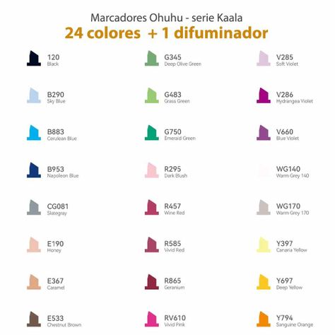 Marcadores al Alcohol Ohuhu Kaala Set 24 Colores + 1 Blender-1