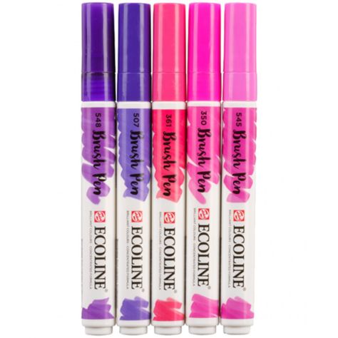 Set 5 Marcadores Acuarela Ecoline Colores Violeta-0