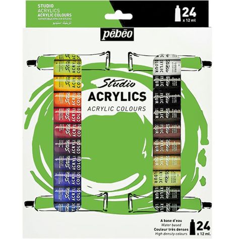 Acrílico Pebeo Studio Pack 24 Colores 12 ml-0