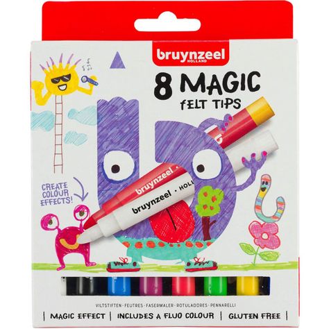 Set 8 Marcadores de Color Mágicos Felt-Tips Niños Bruynzeel-0