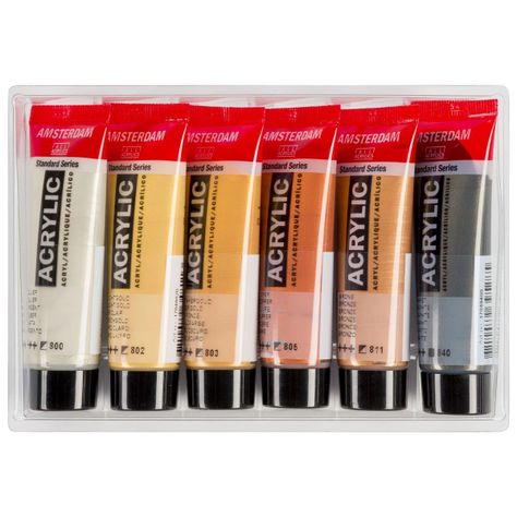Acrílico Amsterdam Pack 6 Colores 20ml Metálicos-2