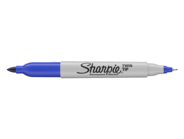 Marcadores Sharpie Doble Punta Azul 12 Unidades-2