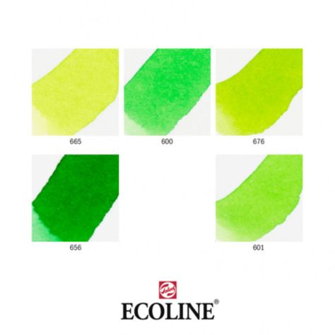 Set 5 Marcadores Acuarela Ecoline Colores Verde-2