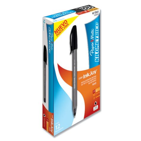 Boligrafo Inkjoy Punta Fina Paper Mate Negro Caja X12-0