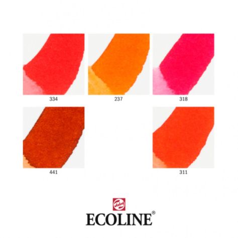 Set 5 Marcadores Acuarela Ecoline Colores Rojos-2