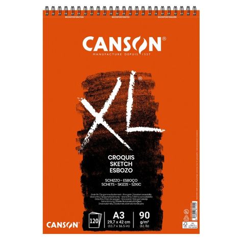 Croquera Dibujo Canson XL Croquis 90gr A3-0