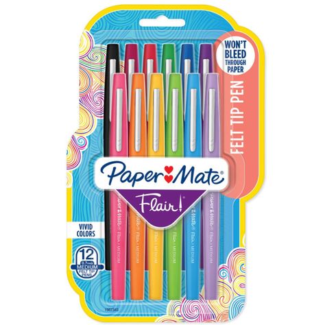 Marcadores Paper Mate Flair 12 Colores Sutidos-0