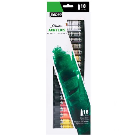 Acrílico Pebeo Studio Pack 18 Colores 12 ml-0