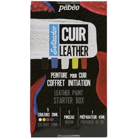 Pintura para Cuero Pebeo Setacolor Set 5 Colores x 20ml-0