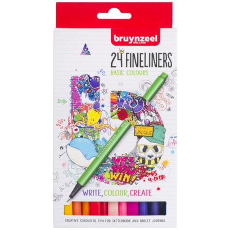Marcadores Punta Fina Bruynzeel Set 24 Colores-0