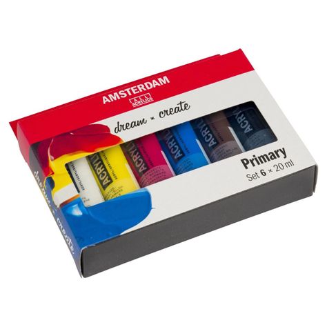 Acrílico Amsterdam Pack 6 Colores 20ml Primarios-1