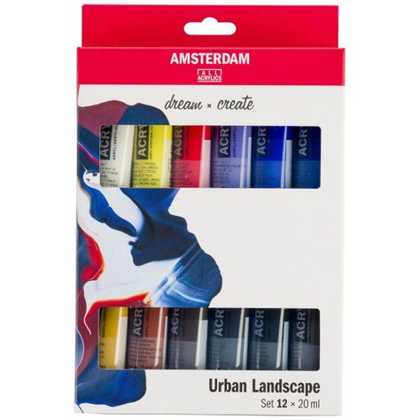 Acrílico Amsterdam Pack 12 Colores 20ml Paisaje Urbano-0