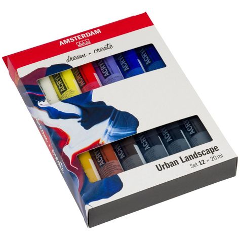 Acrílico Amsterdam Pack 12 Colores 20ml Paisaje Urbano-1