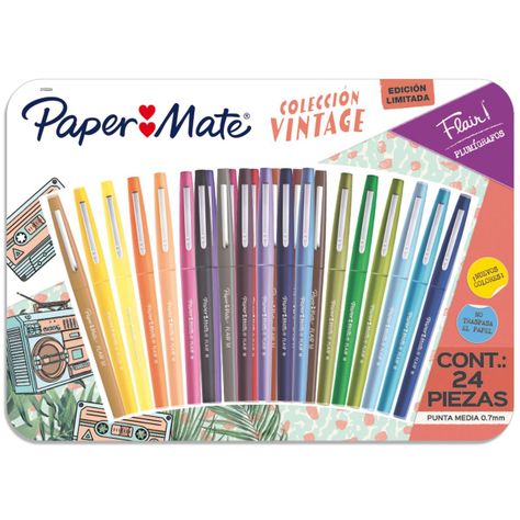 Rotulador Paper Mate Flair Colección Vintage Set Surtido x24-0