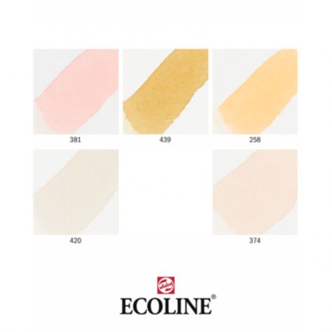Set 5 Marcadores Acuarela Ecoline Colores Beige Rosa-3