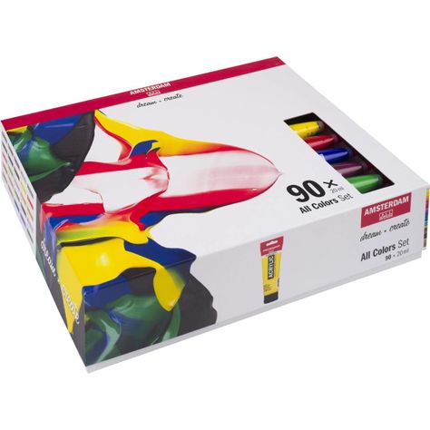 Acrílico Amsterdam Pack 90 Colores 20ml Selección General-1