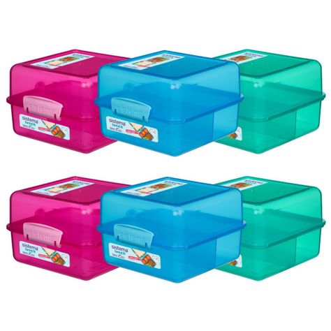 Pack 6 Tapers Almuerzo Sistema Colores Surtidos 1.4 Litros-4