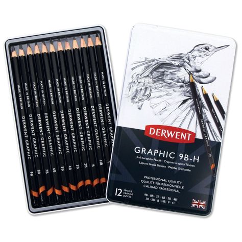 Lápices Grafito Derwent 12 Graduaciones Blandas-0