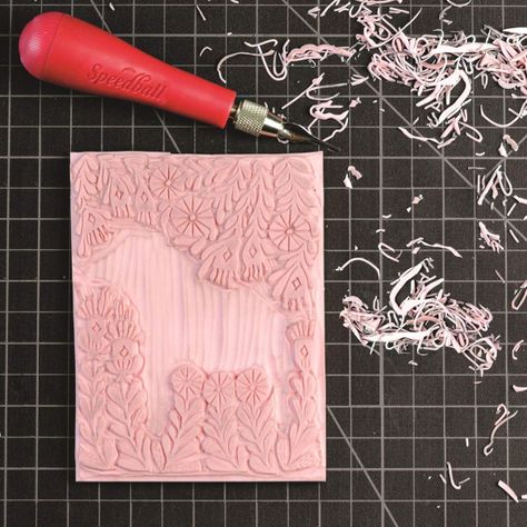 Linóleo Speedball Rosado Speedy Carve 15,2 x 30,5 cm-2