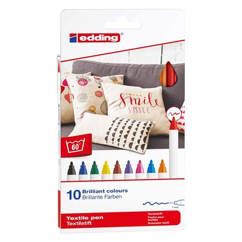 Marcadores Textil Edding Set 10 Tonos Basicos-0