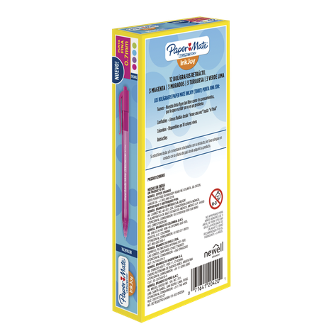 Bolígrafo Retráctil Inkjoy Paper Mate Punta Fina Surtido X12-1