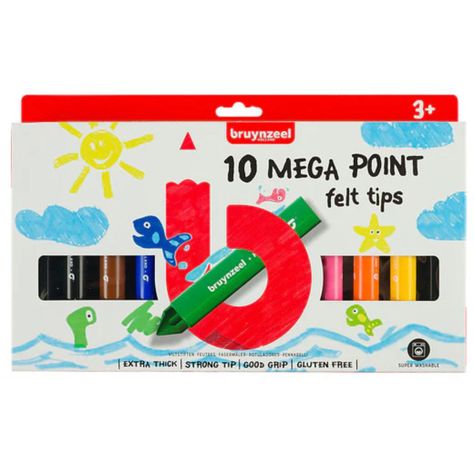 Marcadores Para Niños Bruynzeel Extra Gruesos 10 Colores-0