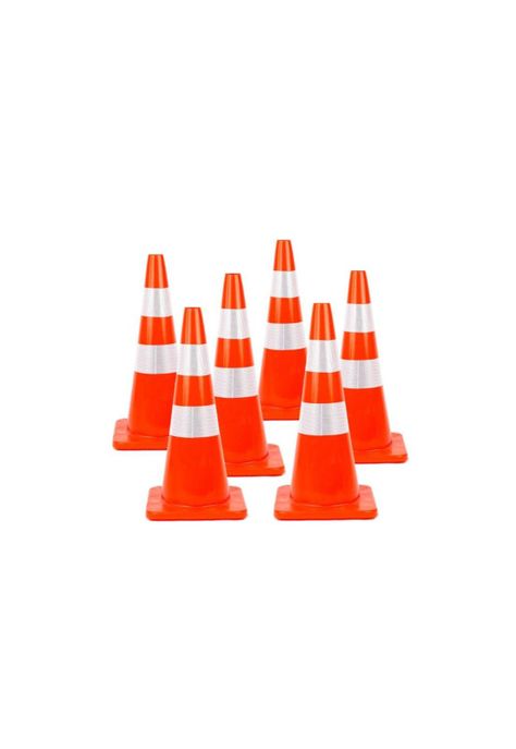 Cono De Seguridad 28  De Pvc, Doble Cinta Reflectante (70cm)-0
