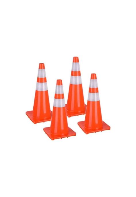 Cono De Seguridad 28  De Pvc, Doble Cinta Reflectante (70cm)-1