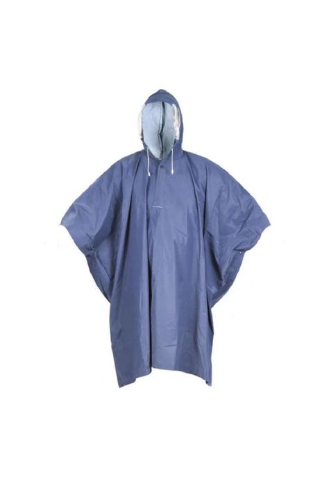 Capa De Agua Azul, Tipo Poncho - Talla Unica-2