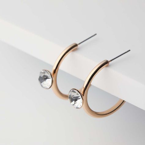 Aros Medianos Dorados Essential Brillante Humana-0