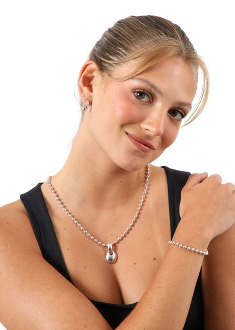 Collar Corto Marina Plateado Humana-1