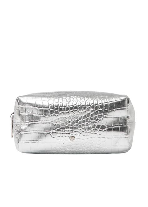 Cosmetiquero Croco Plateado i-D-0