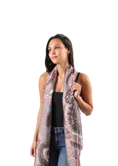 Pañuelo Estampado Silene Gris I-D-1