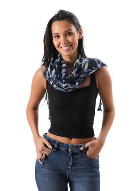Pañuelo Estampado Manzanilla Azul i-D-1