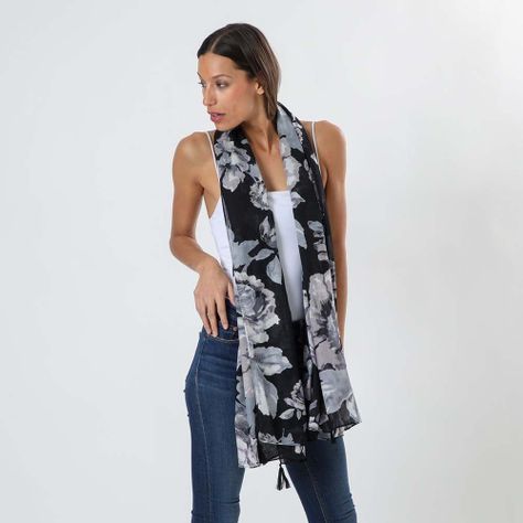 Pañuelo Estampado Flori Negro Humana-2