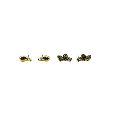 Set Aros Dorados Organic Hojas Humana-0