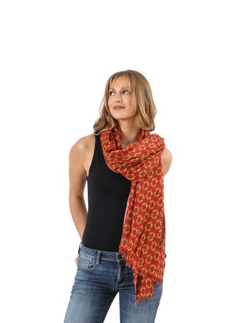 Pañuelo Estampado Biznaga Rojo I-D-1