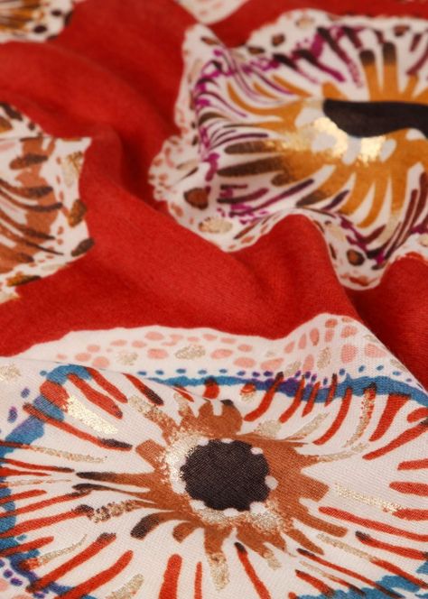Pañuelo Estampado Drena Rojo Humana-1