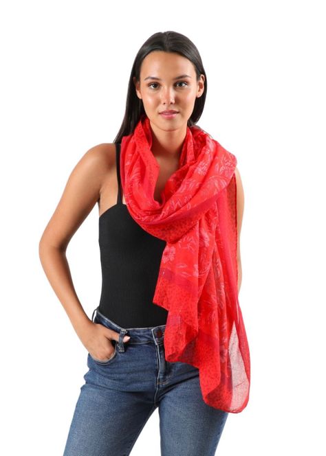 Pañuelo Estampado Rosa Rojo I-D-1