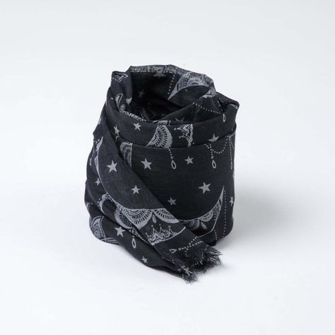 Pañuelo Estampado Astral Negro Humana-0