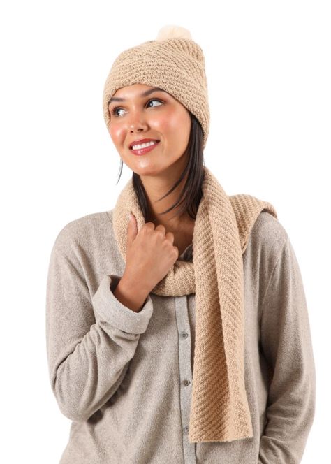 Set Bufanda + Gorro  Mercury Beige I-D-1