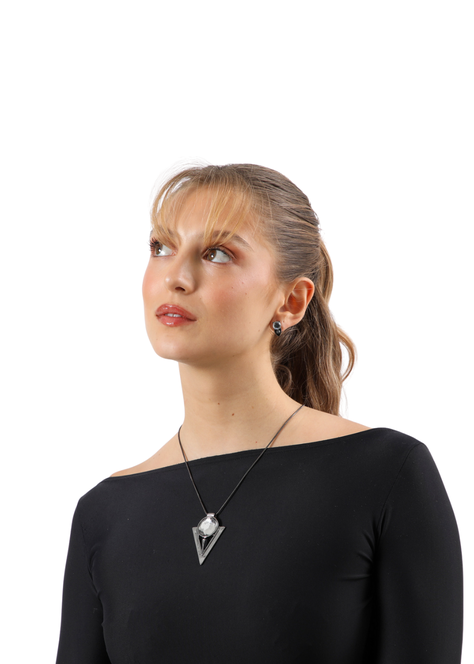 Collar Largo Lana Plateado Humana-1